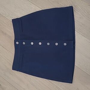 EUC Wilfred Free Skirt Women's sz 8 Blue Stretch Denim Button Down Mini Skirt